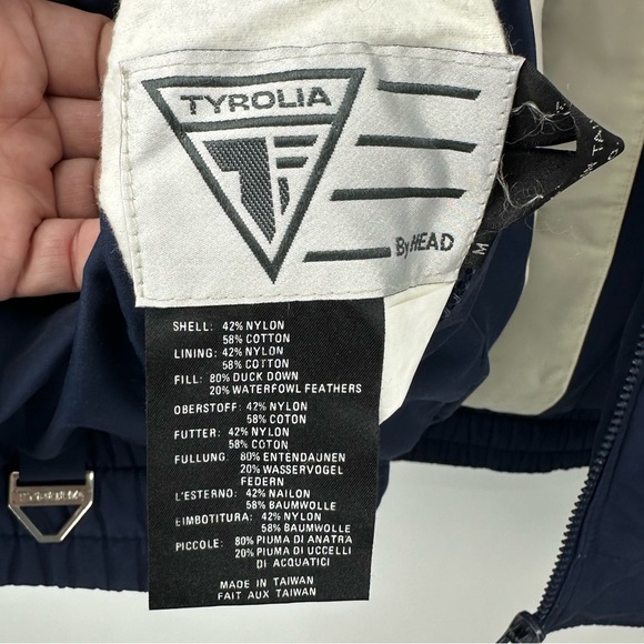 Reversible Tyrolia Duck Down Winter Jacket Parka Coat Ski Snow Mens Medium - Picture 10 of 12